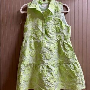Lime Green Jacquard Dress